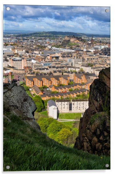Edinburgh From Salisbury Crags Cliff Acrylic by Artur Bogacki