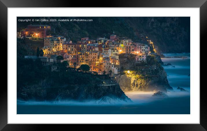 Manarola, just after Sunset 2 Framed Mounted Print by Ian Collins