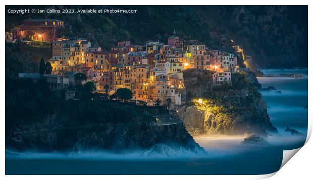 Manarola, just after Sunset 2 Print by Ian Collins
