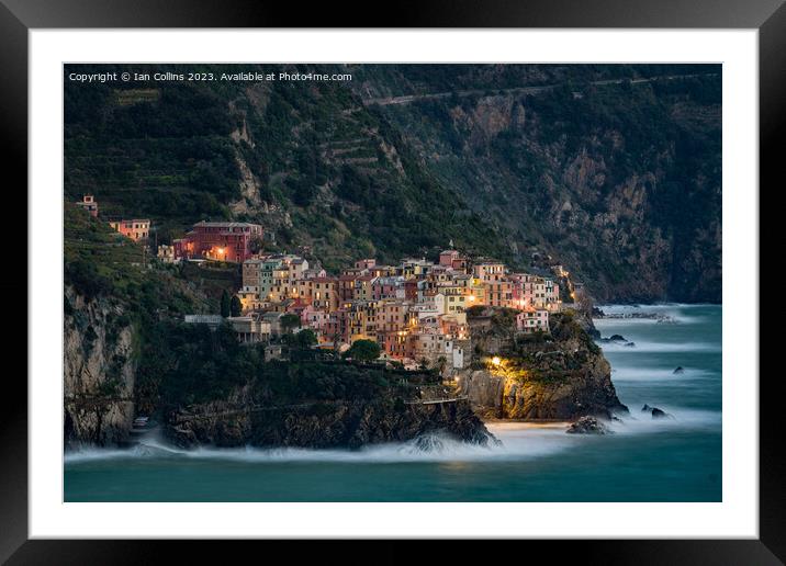 Manarola, just after Sunset 1 Framed Mounted Print by Ian Collins