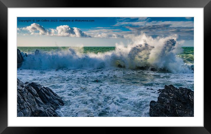Crashing Waves in Manarola Framed Mounted Print by Ian Collins