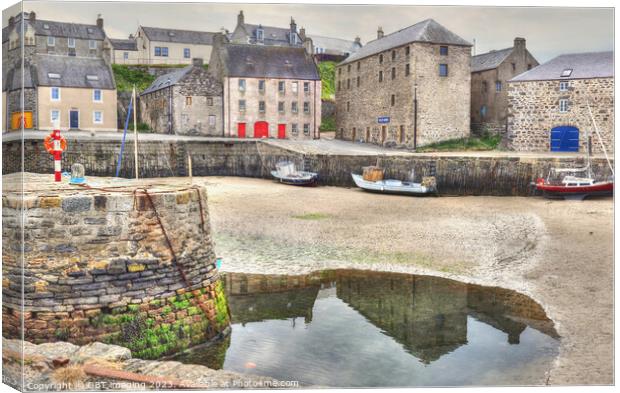 Portsoy Harbour Aberdeenshire Scotland 17th Century Harbour Original Buildings Canvas Print by OBT imaging