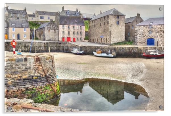 Portsoy Harbour Aberdeenshire Scotland 17th Century Harbour Original Buildings Acrylic by OBT imaging