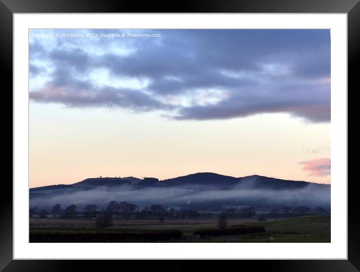 Mist forming at sunset  in Strathspey Framed Mounted Print by Phil Banks