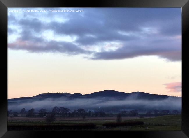 Mist forming at sunset  in Strathspey Framed Print by Phil Banks