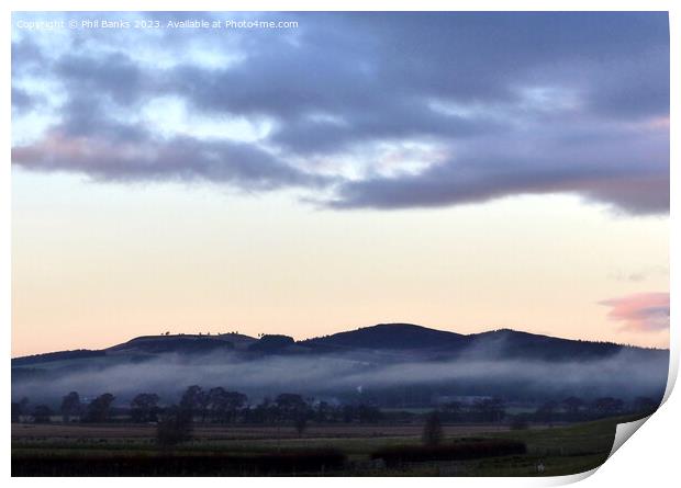 Mist forming at sunset  in Strathspey Print by Phil Banks