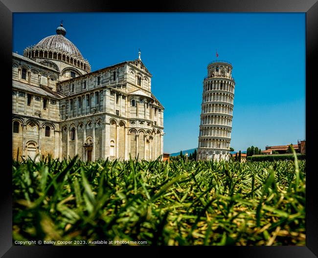 Leaning Tower of Pisa Framed Print by Bailey Cooper
