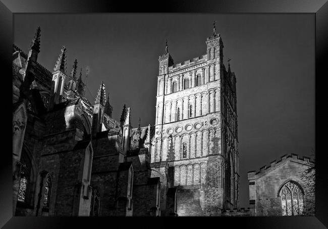 Exeter Cathedral at Night   Framed Print by Darren Galpin