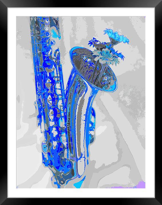 Playin The Blues Framed Mounted Print by Louise Godwin