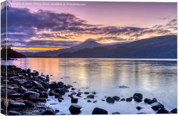 Loch Rannoch Sunrise Canvas Print by Navin Mistry