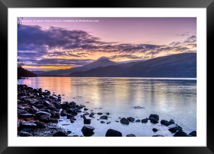 Loch Rannoch Sunrise Framed Mounted Print by Navin Mistry