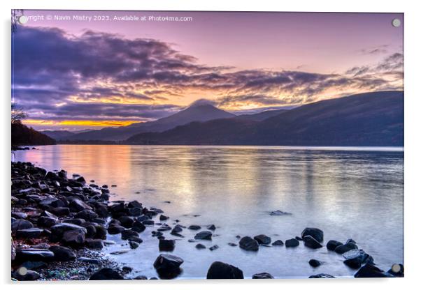 Loch Rannoch Sunrise Acrylic by Navin Mistry