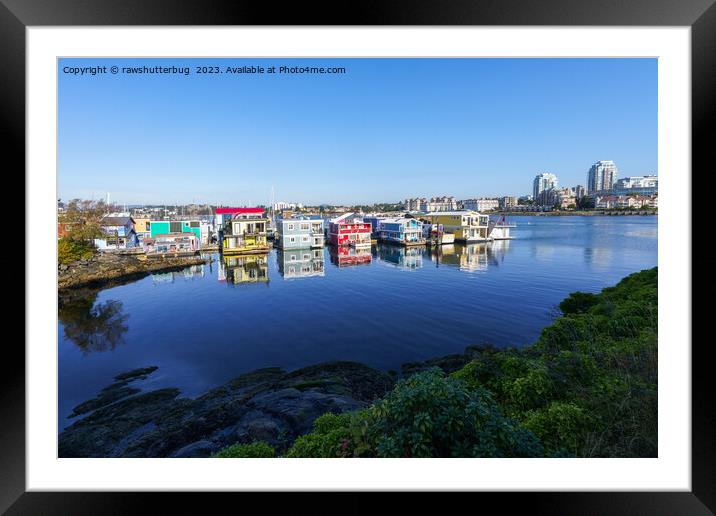 Colored Houses on Vancouver Island's Shore Framed Mounted Print by rawshutterbug 