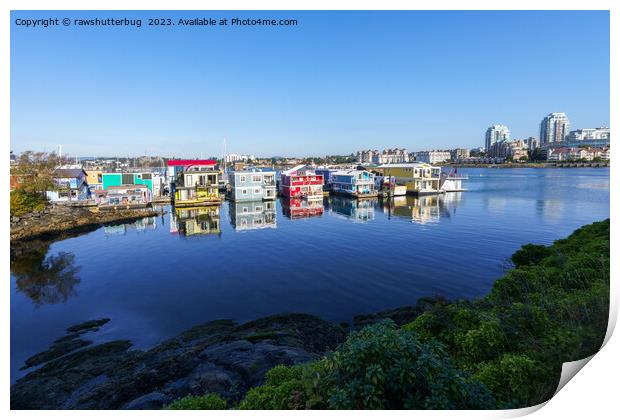 Colored Houses on Vancouver Island's Shore Print by rawshutterbug 