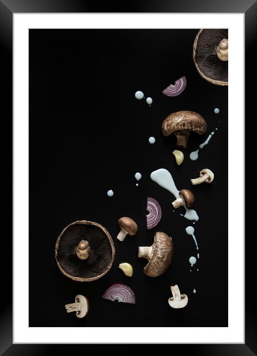 Mushroom sauce Framed Mounted Print by Olga Peddi
