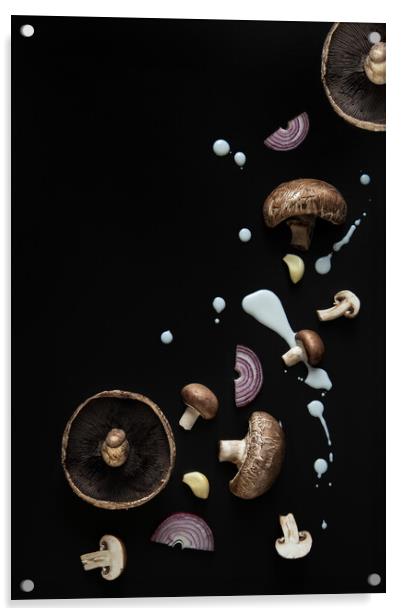 Mushroom sauce Acrylic by Olga Peddi