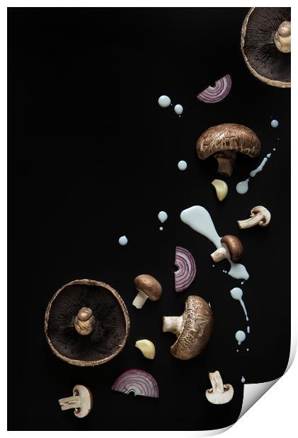 Mushroom sauce Print by Olga Peddi
