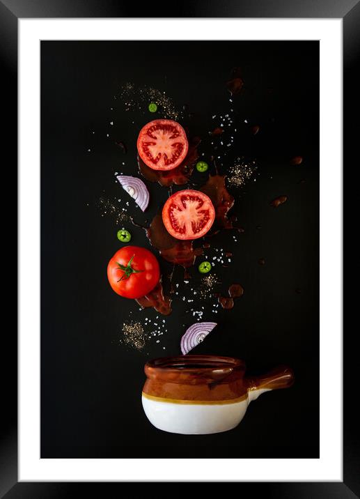 Tomato  soup  Framed Mounted Print by Olga Peddi