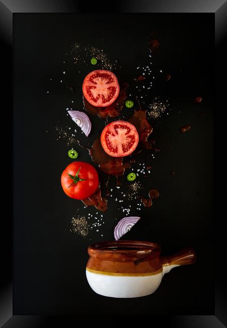 Tomato  soup  Framed Print by Olga Peddi