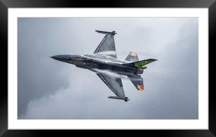 Belgian F 16 Solo Display Framed Mounted Print by J Biggadike