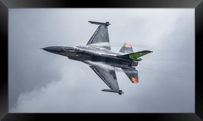 Belgian F 16 Solo Display Framed Print by J Biggadike