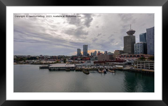 Vancouver Harbour Centre Twilight Framed Mounted Print by rawshutterbug 