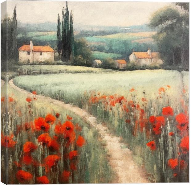 Poppy Fields A Canvas Print by Zahra Majid