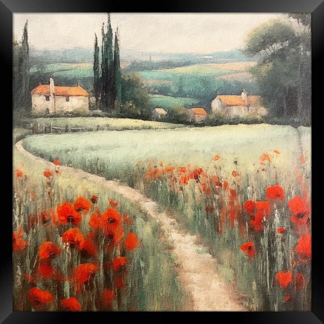 Poppy Fields A Framed Print by Zahra Majid