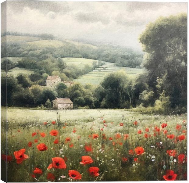 Outdoor Poppy field Canvas Print by Zahra Majid