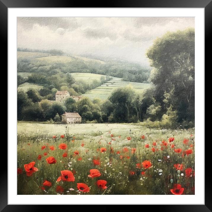 Outdoor Poppy field Framed Mounted Print by Zahra Majid