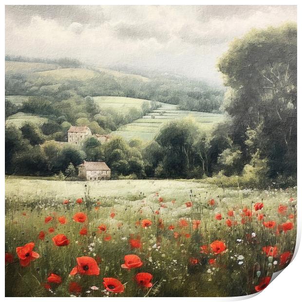 Outdoor Poppy field Print by Zahra Majid