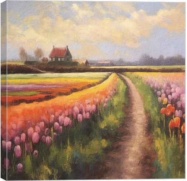 Tulips trailing a welcoming warm path Canvas Print by Zahra Majid