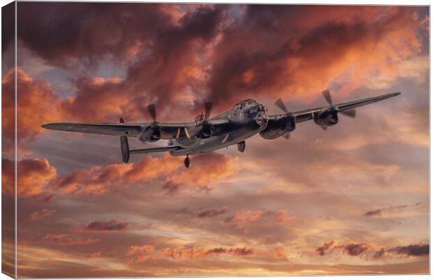 Lancaster Fire in the Sky Canvas Print by J Biggadike