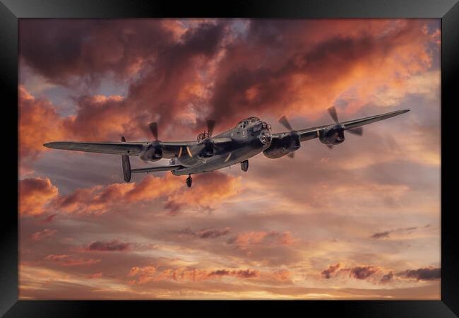 Lancaster Fire in the Sky Framed Print by J Biggadike