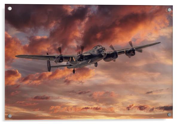 Lancaster Fire in the Sky Acrylic by J Biggadike