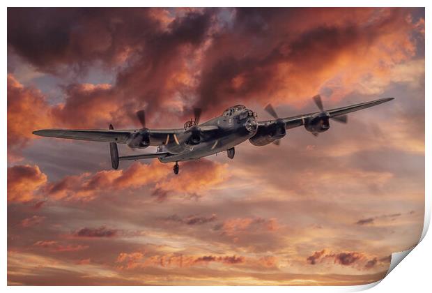Lancaster Fire in the Sky Print by J Biggadike