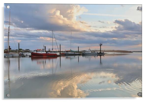 Cloudscape reflections over Brightlingsea harbour  Acrylic by Tony lopez