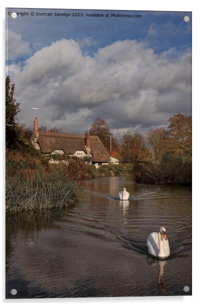 English village - Sherrington Acrylic by Duncan Savidge