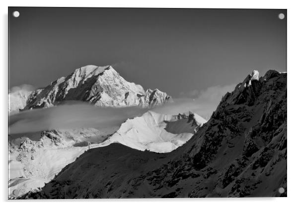 Mont Blanc Les Arcs French Alps France Acrylic by Andy Evans Photos