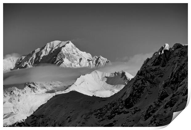 Mont Blanc Les Arcs French Alps France Print by Andy Evans Photos
