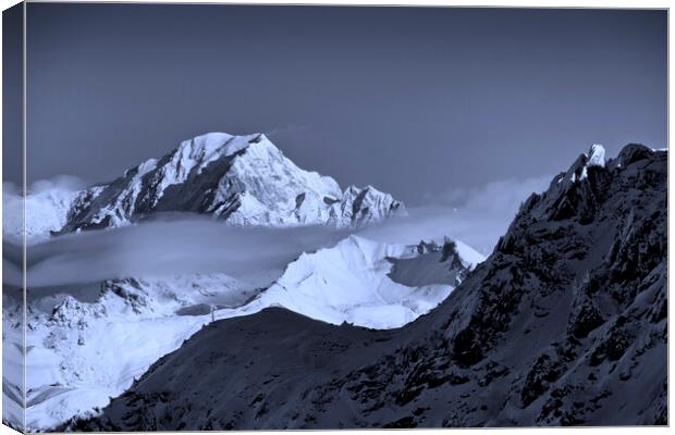 Mont Blanc Les Arcs French Alps France Canvas Print by Andy Evans Photos