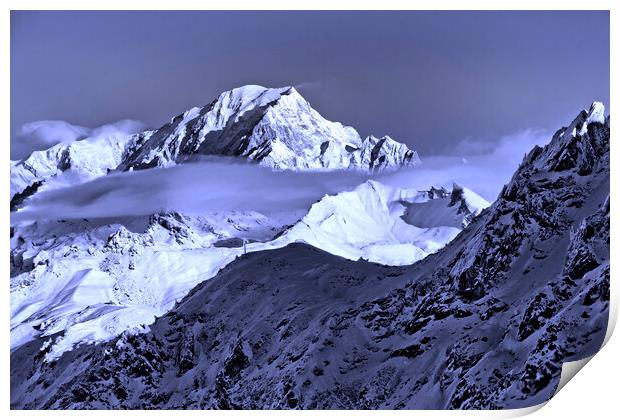 Mont Blanc Les Arcs French Alps France Print by Andy Evans Photos