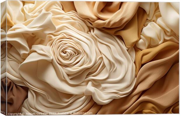 Background of fabrics and sheets of cream tones fo Canvas Print by Joaquin Corbalan