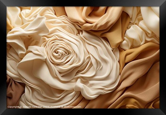 Background of fabrics and sheets of cream tones fo Framed Print by Joaquin Corbalan