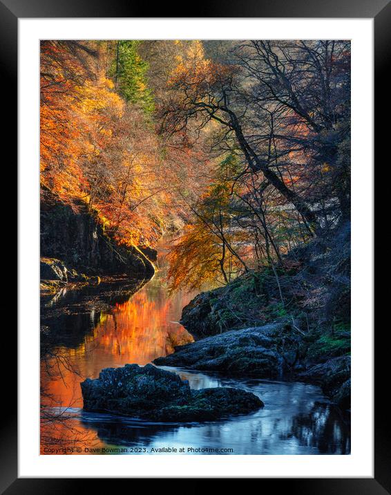 Autumn on River Garry Framed Mounted Print by Dave Bowman