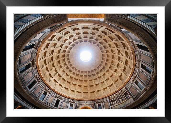 Monumental Dome Of The Pantheon In Rome Framed Mounted Print by Artur Bogacki