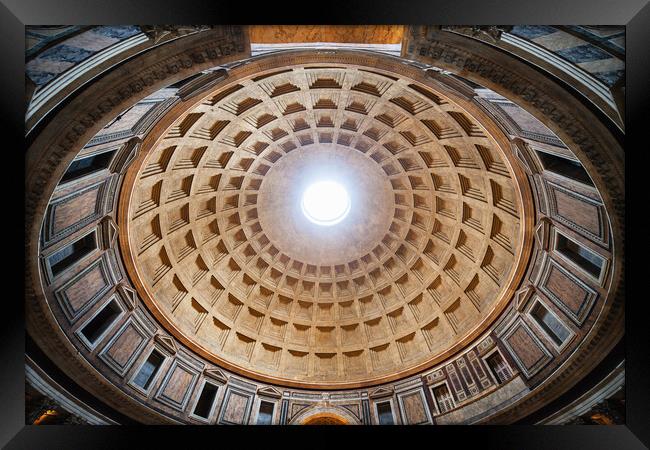 Monumental Dome Of The Pantheon In Rome Framed Print by Artur Bogacki