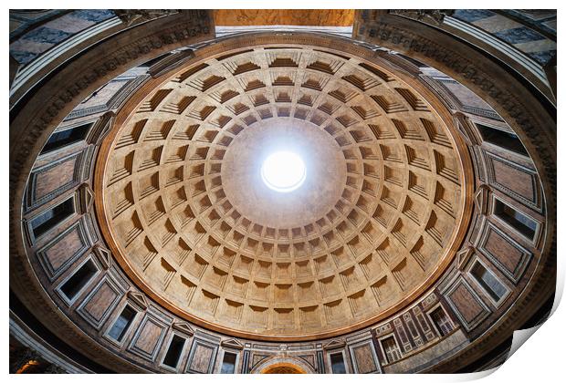 Monumental Dome Of The Pantheon In Rome Print by Artur Bogacki