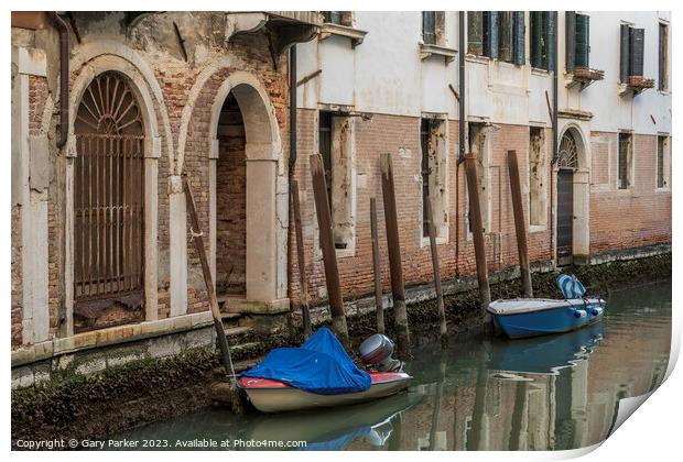 Typical Venetian canal, early in the morning. Venice, Italy.  Print by Gary Parker