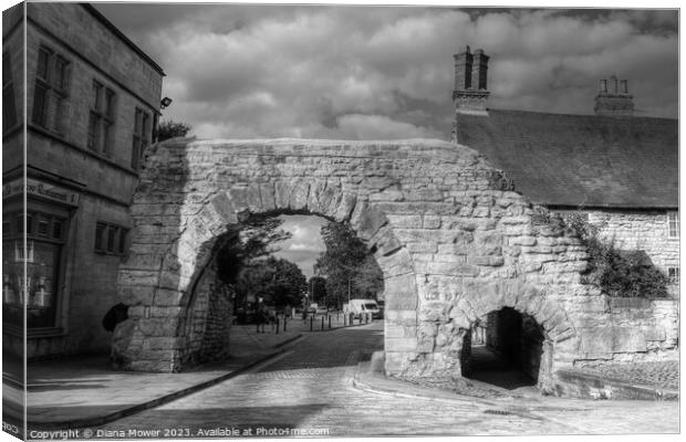 Newport Arch Lincoln Black and White Canvas Print by Diana Mower